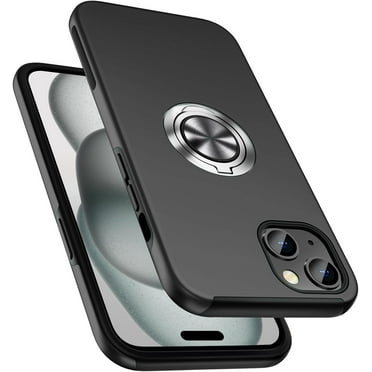 Entronix Kickstand Back Cover Case for Apple iPhone 15, Black