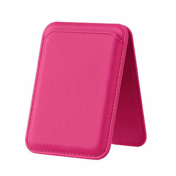 Entronix Leather Magnetic Wallet Attachment for MagSafe & Magnetic Phone Cases - Hot Pink