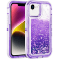 thumbnail image 1 of Entronix Heavy Duty Case Compatible with iPhone 16E, Liquid Glitter Back Cover, Purple, 1 of 8