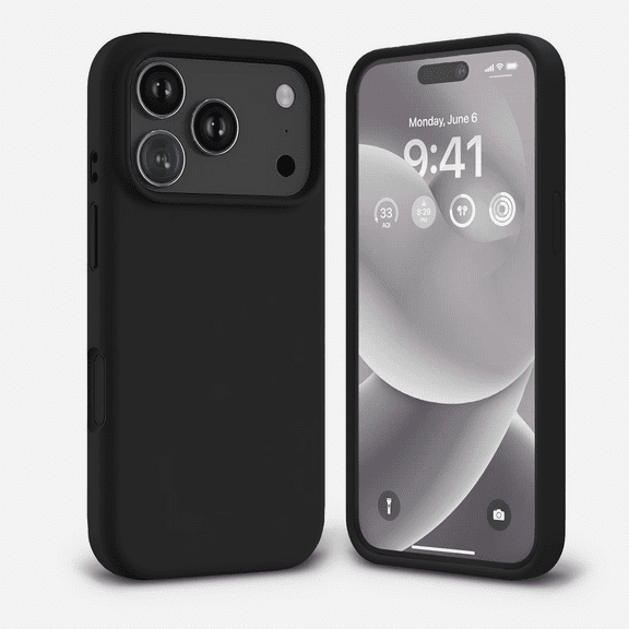Entronix Liquid Silicone Case for iPhone 17 Pro Max – Soft Protective Cover, Black