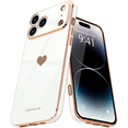 thumbnail image 1 of Entronix Love Heart Case Compatible with iPhone 17 Pro / iPhone 18 Pro, Glossy Cute Cover, White, 1 of 5