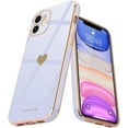 thumbnail image 1 of Entronix Love Heart Phone Case Compatible with iPhone 11, Slim Flexible Glossy TPU Cover, Purple, 1 of 7