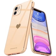 Entronix Love Heart Case Compatible with iPhone 11, Glossy Cute Cover, Rose