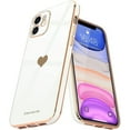 thumbnail image 1 of Entronix Love Heart Phone Case Compatible with iPhone 11, Slim Flexible Glossy TPU Cover, White, 1 of 7