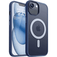 thumbnail image 1 of Entronix Magnetic Case Compatible with iPhone 16E, Translucent Matte Cover, Navy Blue, 1 of 7