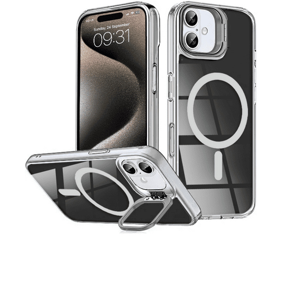 Entronix [Magnetic] Case Compatible with iPhone 17 – [Glossy] Color Back with Camera Frame Stand
