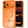 thumbnail image 1 of Entronix Magnetic Case Compatible with iPhone 17 Pro - Clear Back Cover Soft Matte Frame, Orange, 1 of 5