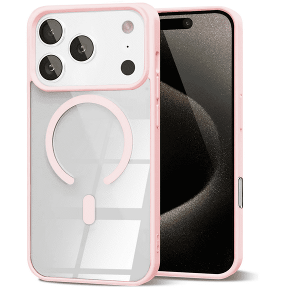 Entronix [Magnetic] Case Compatible with iPhone 17 Pro - [Clear Back] Soft Matte Frame