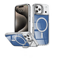 thumbnail image 1 of Entronix Magnetic Case Compatible with iPhone 17 Pro – Glossy Color Back with Camera Frame Stand, Blue, 1 of 5