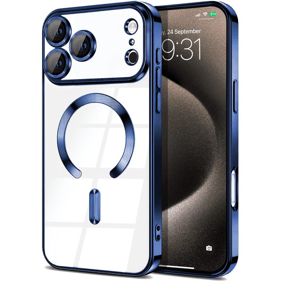 Entronix Magnetic Clear Case Compatible with iPhone 17 Pro Max / iPhone 18 Pro Max, Flexible Fashion Cover, Blue