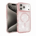 thumbnail image 1 of Entronix Magnetic Case Compatible with iPhone 17 Pro Max - Hard Clear Back Glitter Cover, Pink, 1 of 5