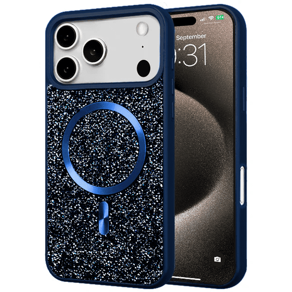 Entronix [Magnetic] Case Compatible with iPhone 17 Pro Max - Rhinestone-Covered Back
