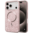 thumbnail image 1 of Entronix Magnetic Case Compatible with iPhone 17 Pro Max - Rhinestone-Covered Back, Rose, 1 of 5