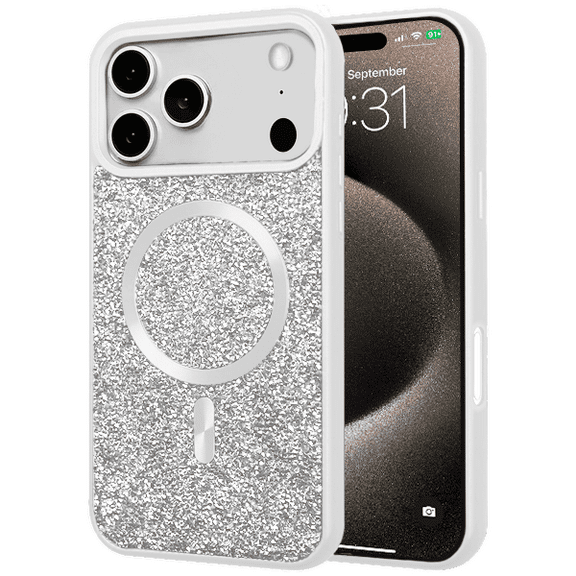 Entronix [Magnetic] Case Compatible with iPhone 17 Pro Max - Rhinestone-Covered Back