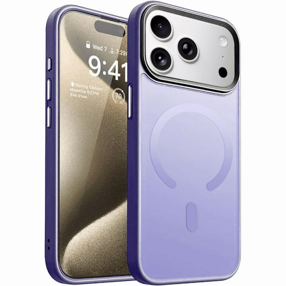 Entronix Magnetic Case Compatible with iPhone 17 Pro Max - Translucent Frosted Matte, Purple