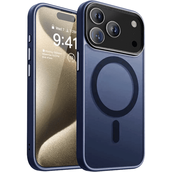 Entronix Magnetic Case Compatible with iPhone 17 Pro Max and iPhone 18 Pro Max, Translucent Matte Cover, Navy Blue