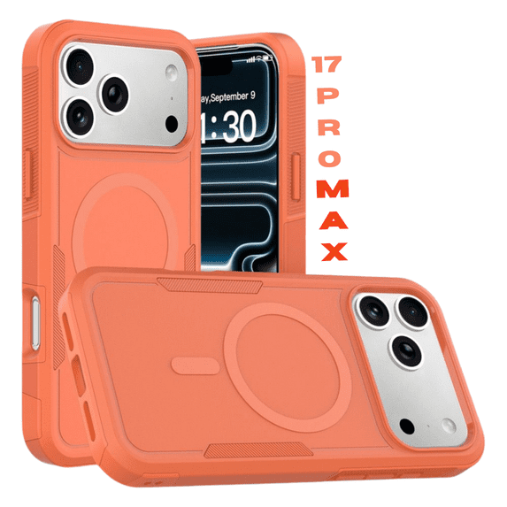 Entronix Magnetic Case Compatible with iPhone 17 Pro Max / iPhone 18 Pro Max, Anti-Slip Shockproof Protective Cover, Orange
