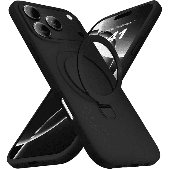 Entronix [Magnetic] Case Compatible with iPhone 17 Pro - Soft-Touch Liquid Silicone Gripstand