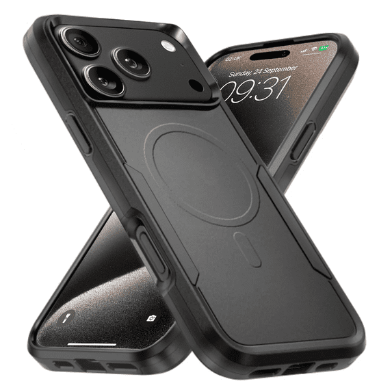 Entronix Magnetic Case Compatible with iPhone 17 Pro / iPhone 18 Pro, Anti-Slip Shockproof Protective Cover, Black