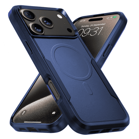 Entronix Magnetic Case Compatible with iPhone 17 Pro / iPhone 18 Pro, Anti-Slip Shockproof Protective Cover, Navy Blue