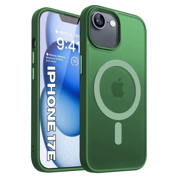 Entronix Magnetic Case Compatible with iPhone 17e, Frosted Matte Back Cover, Green