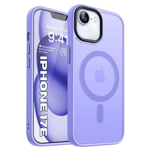 Entronix Magnetic Case Compatible with iPhone 17e, Frosted Matte Back Cover, Purple