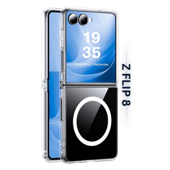 Entronix Magnetic Clear Case Compatible with Galaxy Z Flip 8, Hard Back Cover