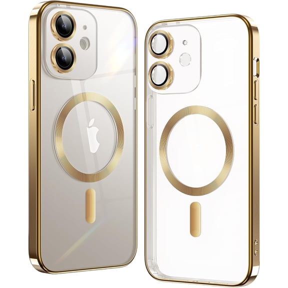 Entronix Magnetic Clear Case Compatible with iPhone 11, Flexible Fashion Cover, Gold
