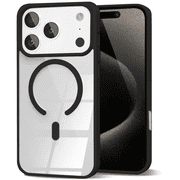 Entronix Magnetic Clear Case Compatible with iPhone 17 Pro Max / iPhone 18 Pro Max, Soft Edges Transparent Cover, Black
