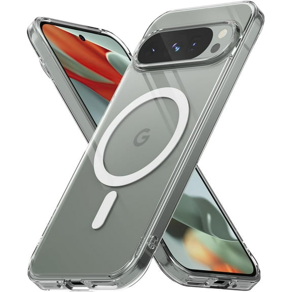 Entronix Magnetic Clear Case Designed for Pixel 9/9 Pro, [Yellow Resistant] Slim Fit Shockproof