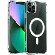 Entronix Magnetic Clear Case Designed for iPhone 11 Pro Max, [Yellow Resistant] Slim Fit Shockproof