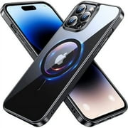 Entronix Magnetic Clear Case For iPhone 15 Pro Max, Crystal Clear Bumper Cover, Black