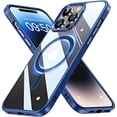 thumbnail image 1 of Entronix Magnetic Clear Case Compatible with iPhone 15 Pro Max, Soft Edges Transparent Cover, Navy Blue, 1 of 7