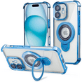 thumbnail image 1 of Entronix Magnetic Clear Case for iPhone 11, Built-in Kickstand Ring Shockproof Bumper, Blue, 1 of 7