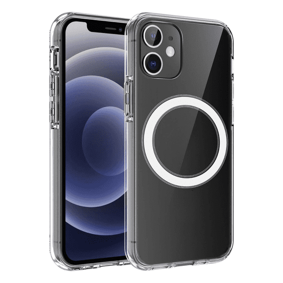 Entronix Magnetic Clear Case Compatible with iPhone 12 Mini, Hard Back Cover