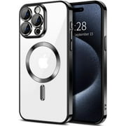 Entronix Magnetic Clear Case for iPhone 14 Pro Max, Slim Fit, Anti-Drop Shockproof, Black