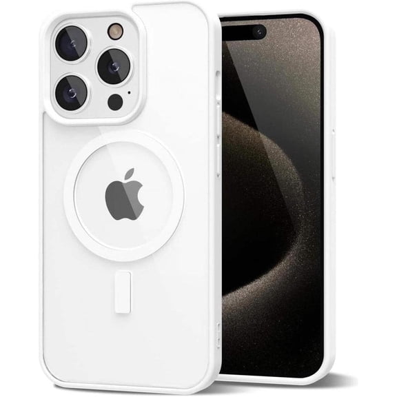 Entronix Magnetic Clear Case for iPhone 14 Pro, Shockproof Slim Protective Cover, White