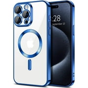 Entronix Magnetic Clear Case for iPhone 14 Pro, Slim Fit, Anti-Drop Shockproof, Blue