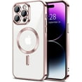 thumbnail image 1 of Entronix Magnetic Clear Case for iPhone 14 Pro, Slim Fit, Anti-Drop Shockproof, Rose, 1 of 5