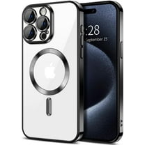 Entronix Magnetic Clear Case for iPhone 15 Pro Max, Slim Fit, Anti-Drop Shockproof, Black