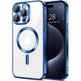 thumbnail image 1 of Entronix Magnetic Clear Case Compatible with iPhone 15 Pro Max, Flexible Fashion Cover, Blue, 1 of 7