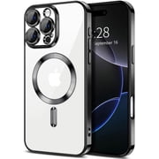Entronix Magnetic Clear Case Compatible with iPhone 16 Pro Max, Flexible Fashion Cover, Black