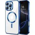 thumbnail image 1 of Entronix Magnetic Clear Case Compatible with iPhone 16 Pro Max, Flexible Fashion Cover, Blue, 1 of 6