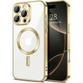 thumbnail image 1 of Entronix Magnetic Clear Case for iPhone 16 Pro Max, Slim Fit, Anti-Drop Shockproof, Gold, 1 of 5