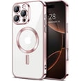 thumbnail image 1 of Entronix Magnetic Clear Case Compatible with iPhone 16 Pro Max, Flexible Fashion Cover, Rose, 1 of 6