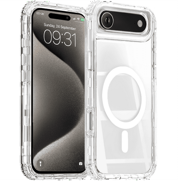 Entronix Magnetic Clear Case for iPhone 17 Air, Triple Layer Heavy Duty Transparent Hard Cover