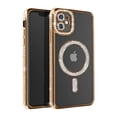 thumbnail image 1 of Entronix Magnetic Crystal Case for iPhone 11, Luxury Rhinestone Cute Bumper Cover for Girls, Gold, 1 of 6