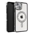 thumbnail image 1 of Entronix Magnetic Clear Case Compatible with iPhone 15, Sparkly Crystal Cover, Black, 1 of 7
