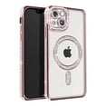thumbnail image 1 of Entronix Magnetic Clear Case Compatible with iPhone 15, Sparkly Crystal Cover, Rose, 1 of 7