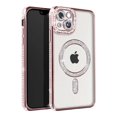 thumbnail image 1 of Entronix Magnetic Clear Case Compatible with iPhone 15 Plus, Sparkly Crystal Cover, Rose, 1 of 7